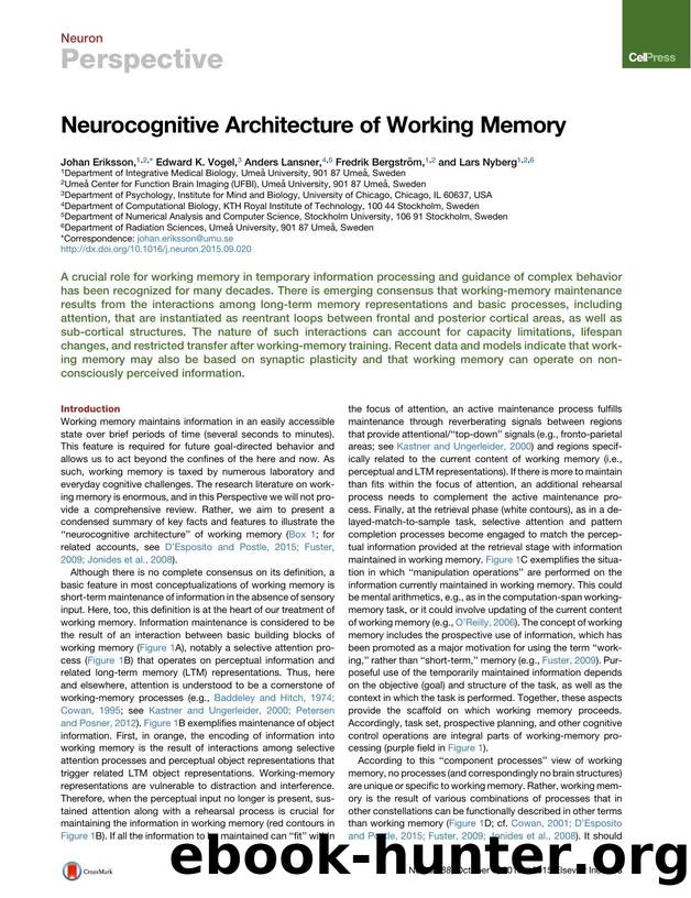 Neurocognitive Architecture of Working Memory by Johan Eriksson & Edward K. Vogel & Anders Lansner & Fredrik Bergström & Lars Nyberg
