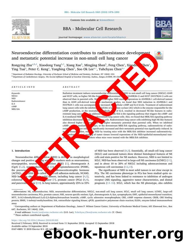 Neuroendocrine differentiation contributes to radioresistance development and metastatic potential increase in non-small cell lung cancer by unknow