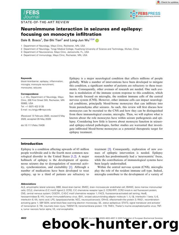 Neuroimmune interaction in seizures and epilepsy: focusing on monocyte infiltration by Unknown