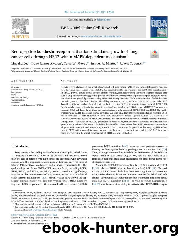 Neuropeptide bombesin receptor activation stimulates growth of lung cancer cells through HER3 with a MAPK-dependent mechanism by Lingaku Lee & Irene Ramos-Alvarez & Terry W. Moody & Samuel A. Mantey & Robert T. Jensen