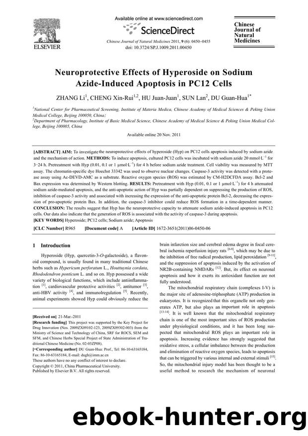Neuroprotective Effects of Hyperoside on Sodium Azide-Induced Apoptosis in PC12 Cells by Li ZHANG & Xin-Rui CHENG & Juan-Juan HU & Lan SUN & Guan-Hua DU
