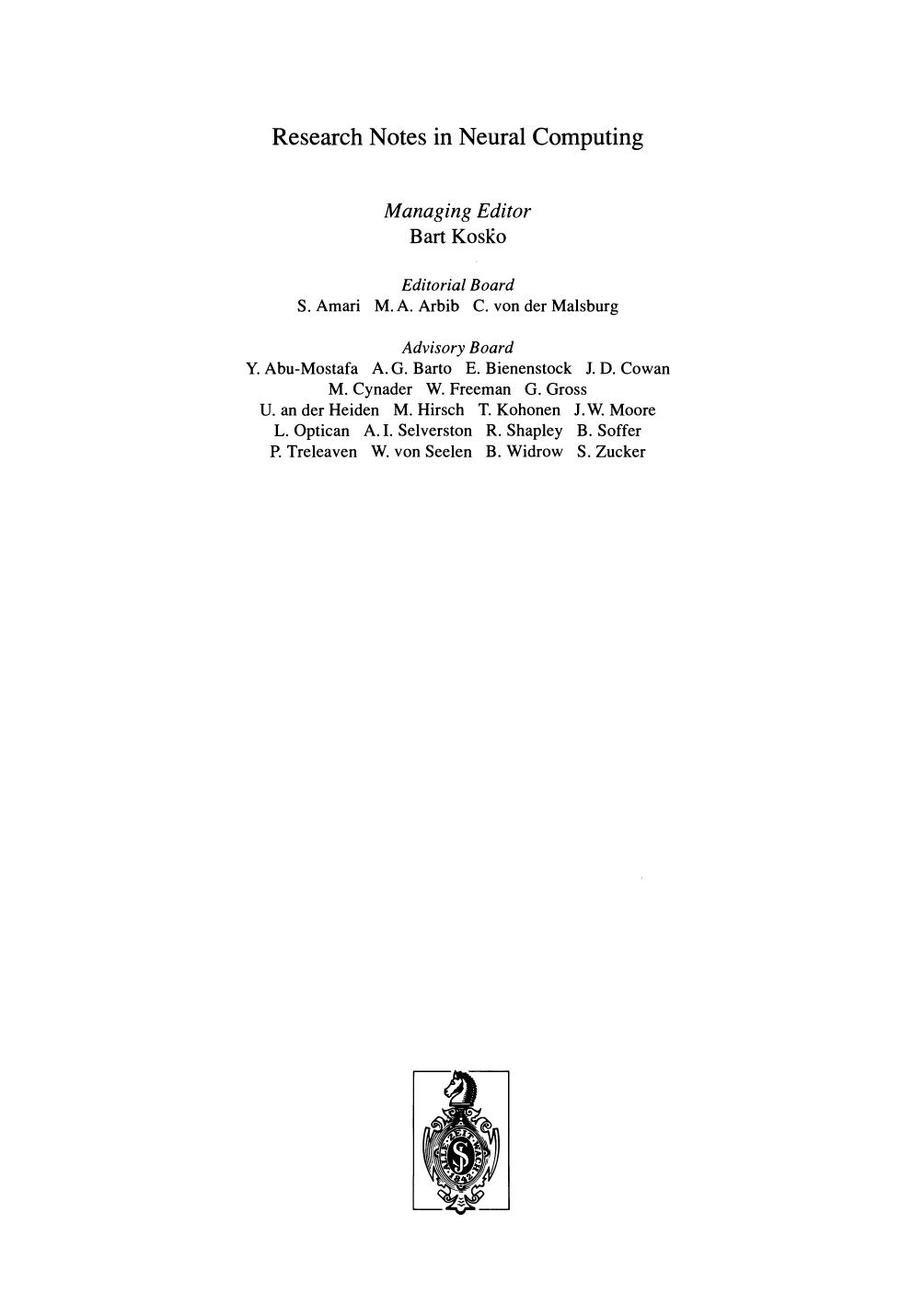 Neuroscience: From Neural Networks to Artificial Intelligence: Proceedings of a U.S.-Mexico Seminar held in the city of Xalapa in the state of Veracruz on December 9â11, 1991 by unknow