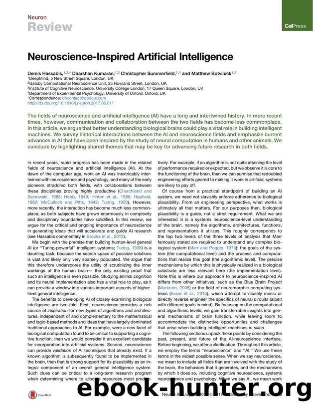 Neuroscience-Inspired Artificial Intelligence by Demis Hassabis & Dharshan Kumaran & Christopher Summerfield & Matthew Botvinick