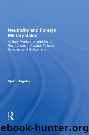 Neutrality and Foreign Military Sales: Military Production and Sales Restrictions in Austria, Finland, Sweden, and Switzerland by Bjorn Hagelin