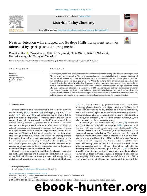 Neutron detection with undoped and Eu-doped LiBr transparent ceramics fabricated by spark plasma sintering method by unknow