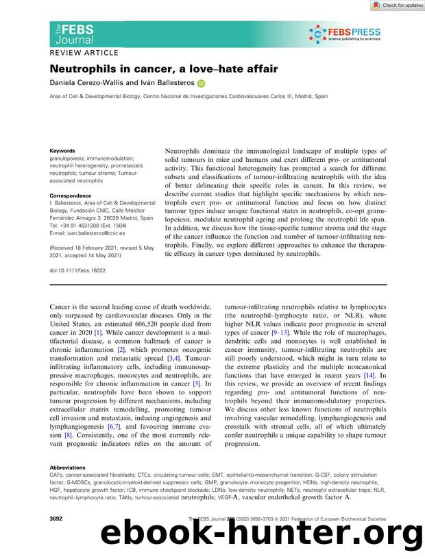 Neutrophils in cancer, a loveâhate affair by Unknown