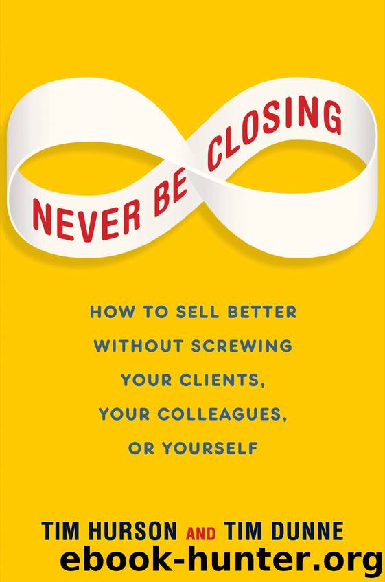 Never Be Closing by Tim Hurson