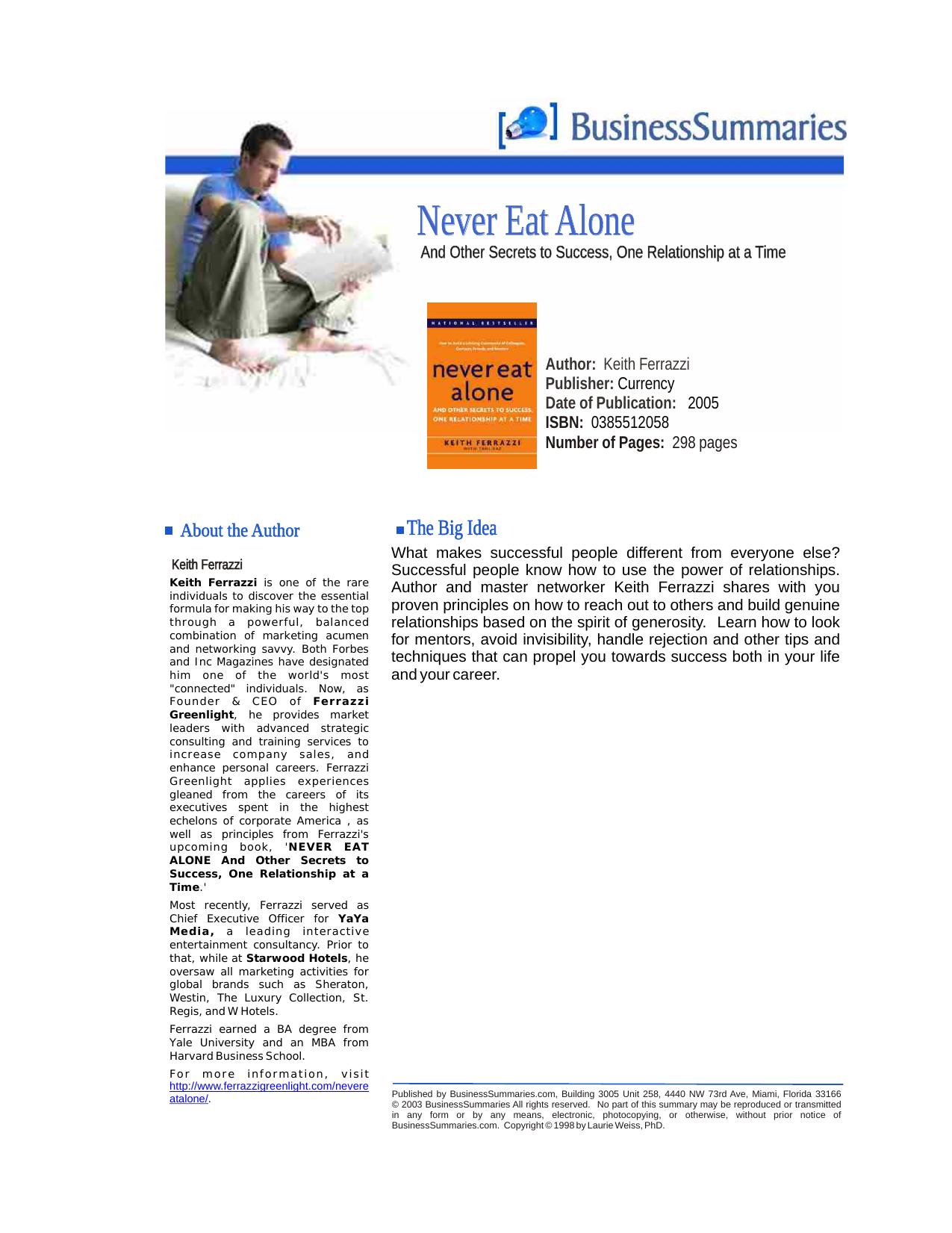 Never Eat Alone_BIZ.cdr by Unknown