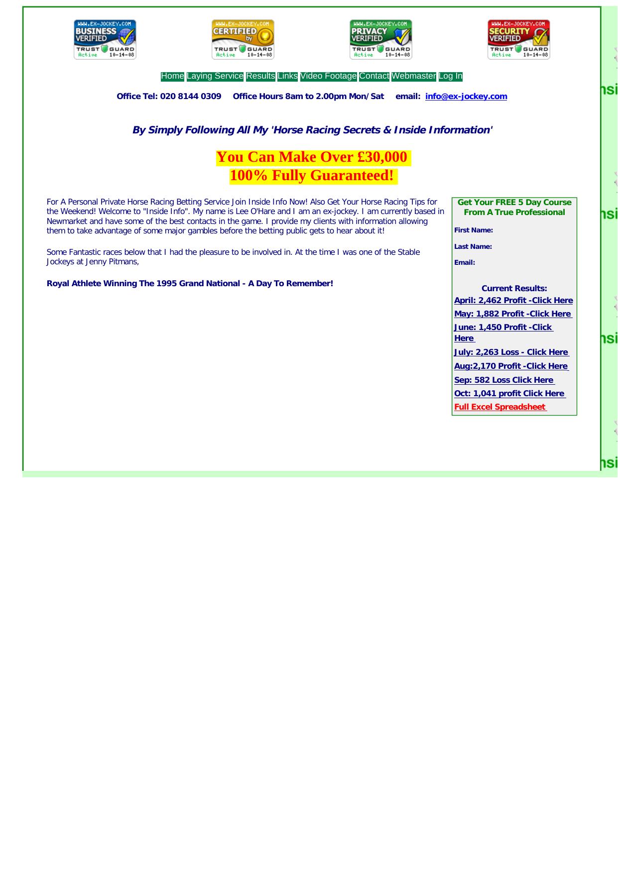 Never Seen On CB Before Horse Racing Service From Ex-jockey.. by Best of Kuszter's Collection