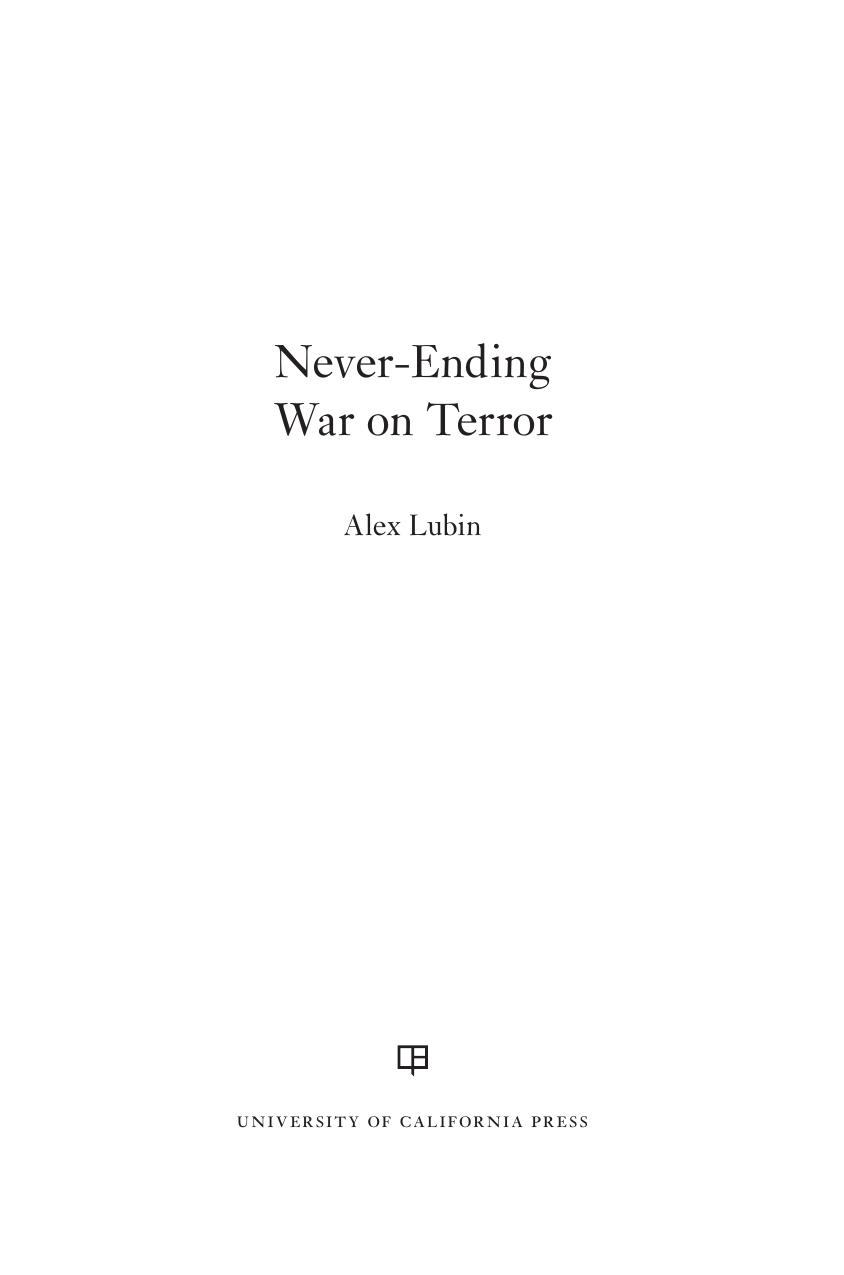 Never-ending war on terror by Alex Lubin