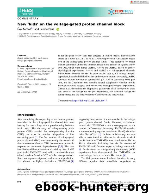 New âkidsâ on the voltageâgated proton channel block by Unknown