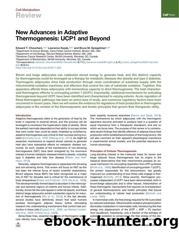New Advances in Adaptive Thermogenesis: UCP1 and Beyond by Edward T. Chouchani & Lawrence Kazak & Bruce M. Spiegelman