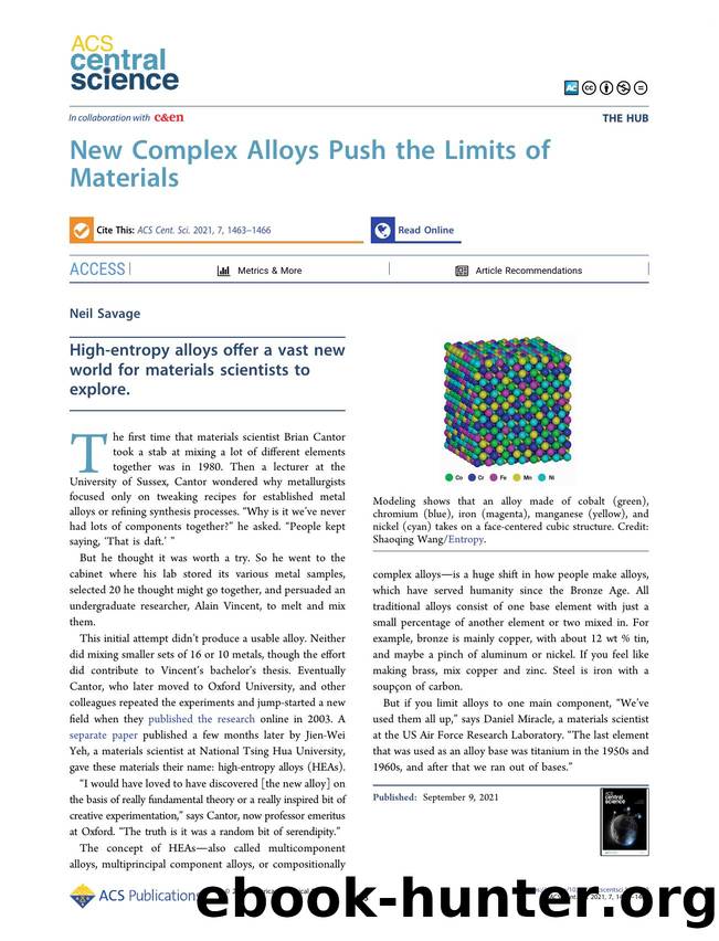 New Complex Alloys Push the Limits of Materials by Neil Savage