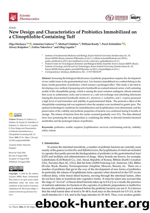 New Design and Characteristics of Probiotics Immobilized on a Clinoptilolite-Containing Tuff by unknow