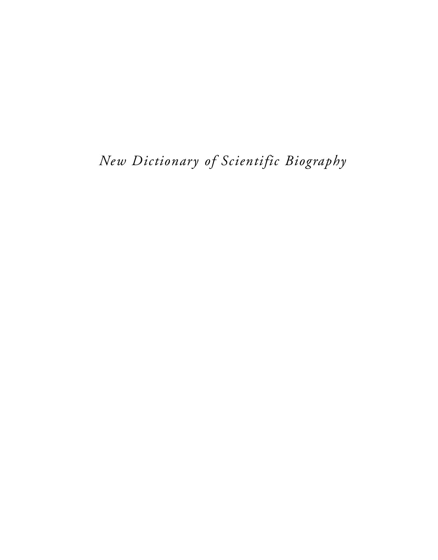 New Dictionary of Scientific Biography Vol 2 by Unknown