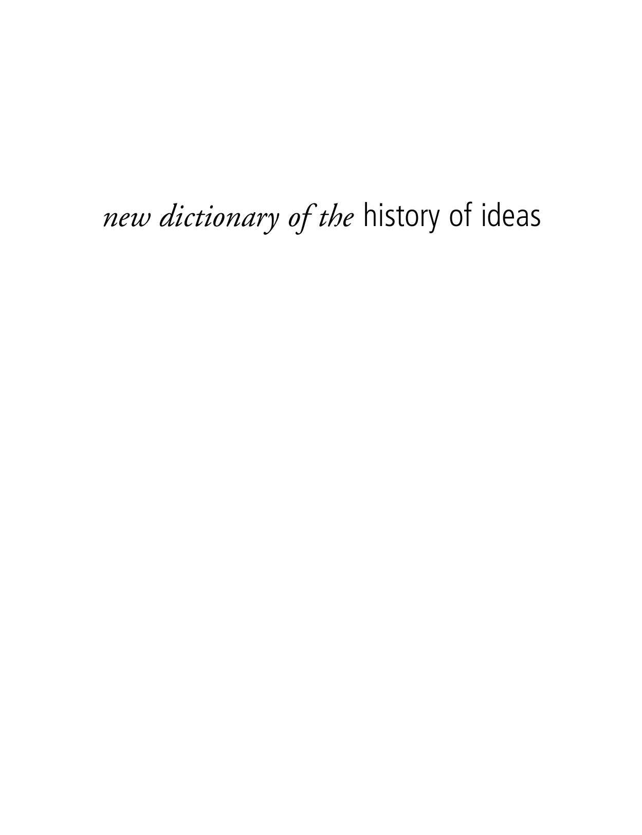 New Dictionary of the History of Ideas. Vol. 2 by Unknown