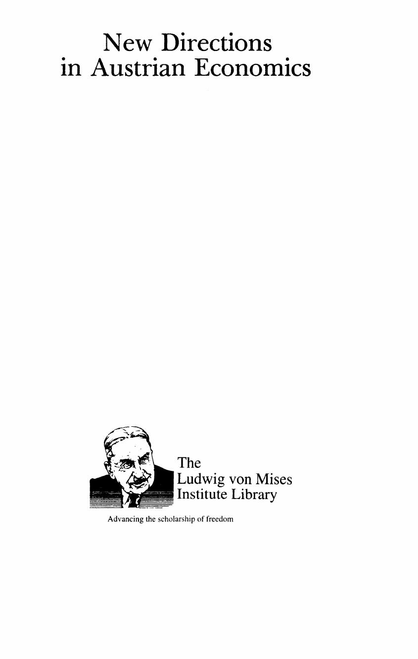 New Directions in Austrian Economics by Louis M. Spadaro