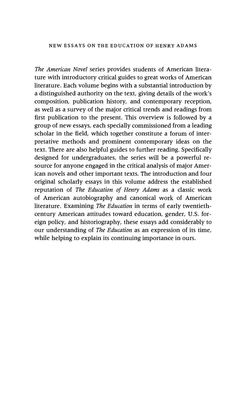 New Essays on The Education of Henry Adams (The American Novel) by John Carlos Rowe