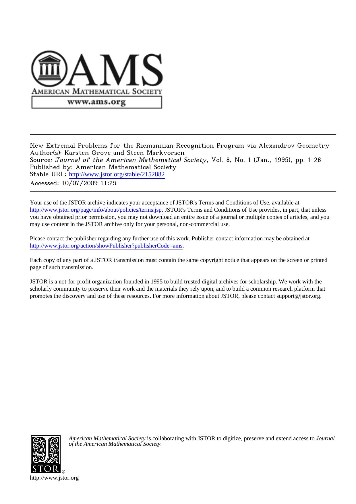 New Extremal Problems for the Riemannian Recognition Program via Alexandrov Geometry by Unknown