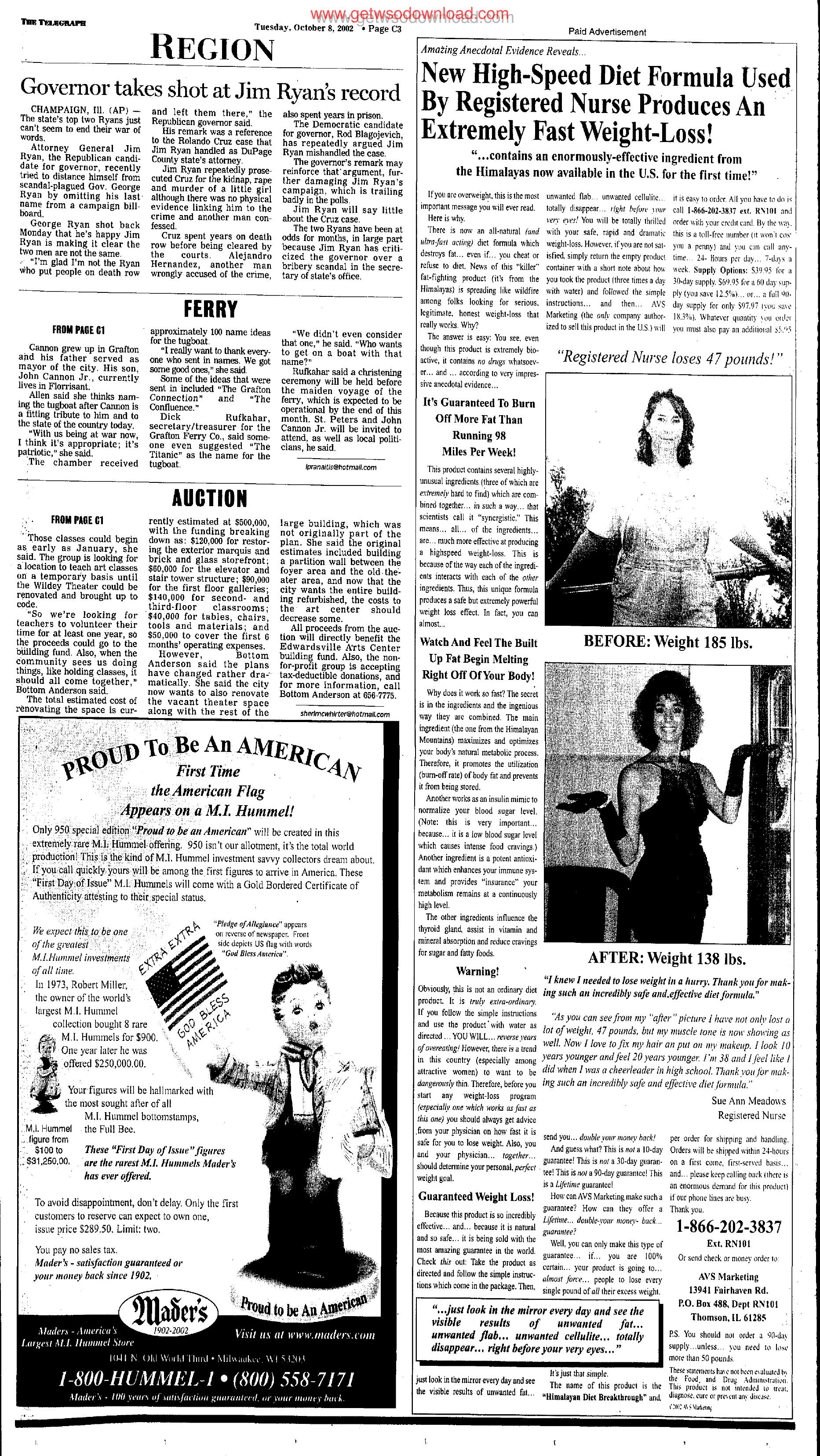 New High Speed Diet Formula Used By Registered Nurse by Copyright 2007 Heritage Microfilm Inc. and Newspaperarchive.com