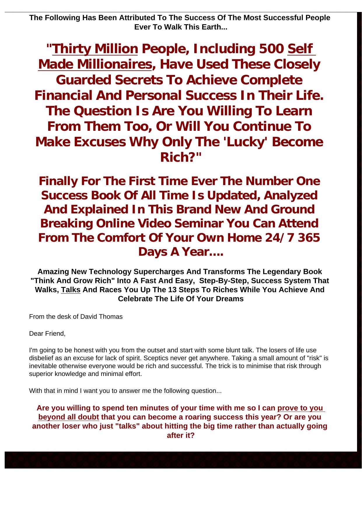 New Online Video Seminar Complete Personal And Financial Success. by Best of Kuszter's Collection