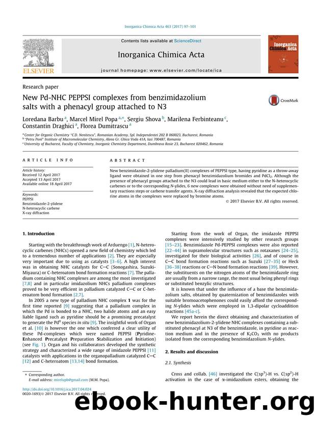New Pd-NHC PEPPSI complexes from benzimidazolium salts with a phenacyl group attached to N3 by unknow