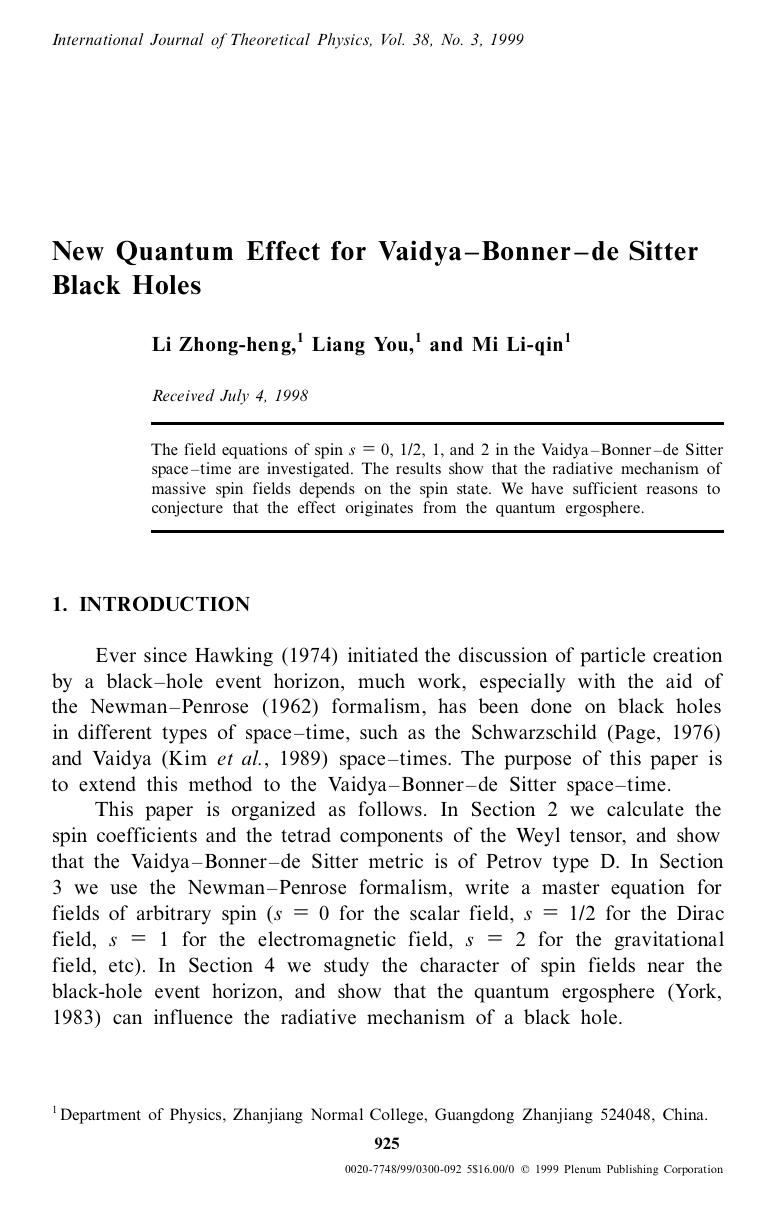 New Quantum Effect for Vaidya-Bonner-de Sitter Black Holes by Unknown