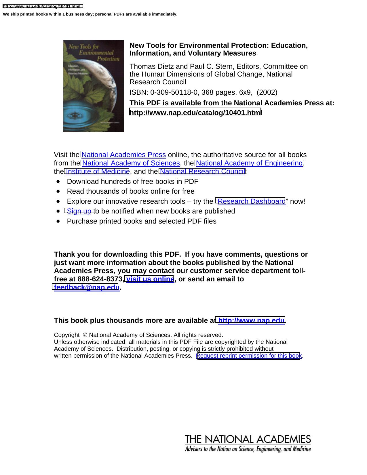 New Tools for Environmental Protection Education Information and Voluntary Measures by unknow