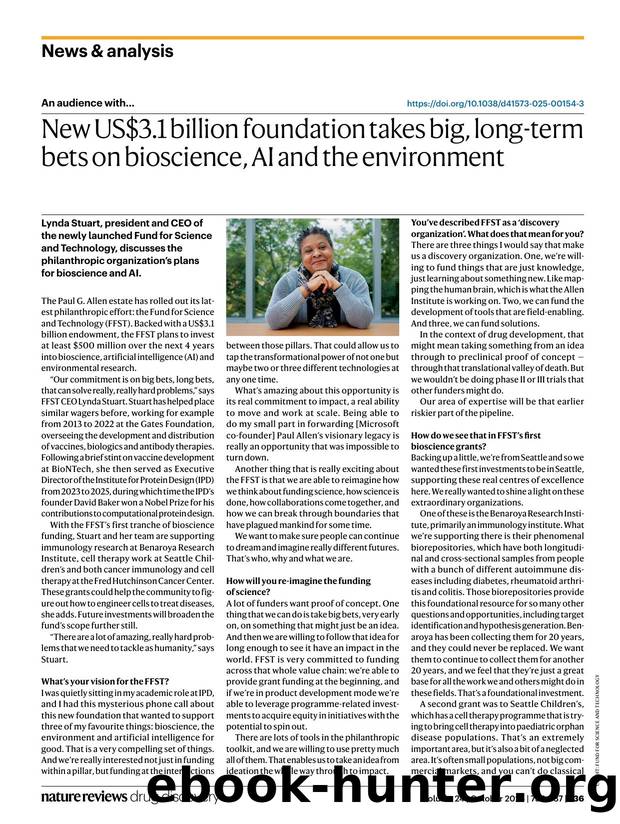 New US$3.1 billion foundation takes big, long-term bets on bioscience, AI and the environment by Asher Mullard