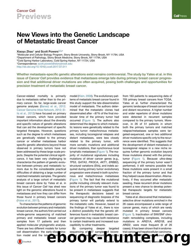 New Views into the Genetic Landscape of Metastatic Breast Cancer by Xiaoyu Zhao & Scott Powers