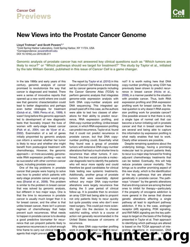 New Views into the Prostate Cancer Genome by Lloyd Trotman & Scott Powers