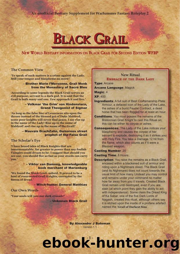 New World Bestiary by Black Grail 1-1