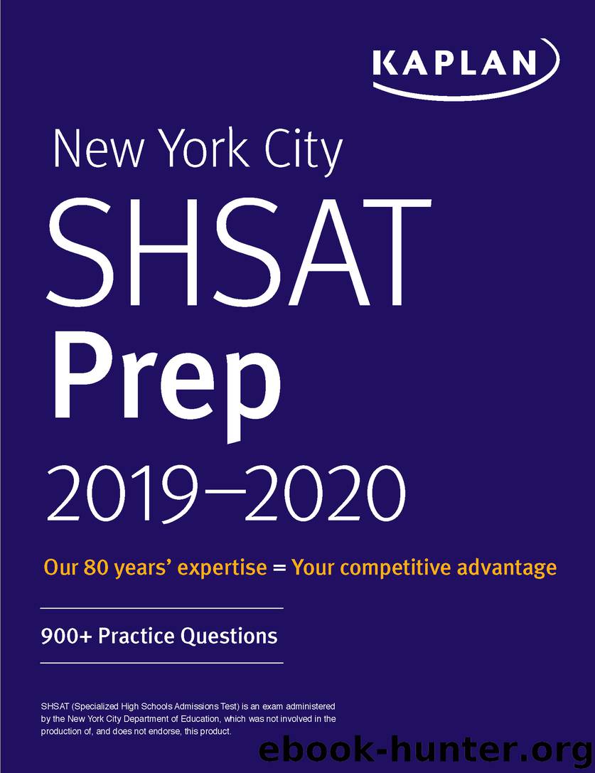 New York City SHSAT Prep 2019-2020 by Kaplan Test Prep