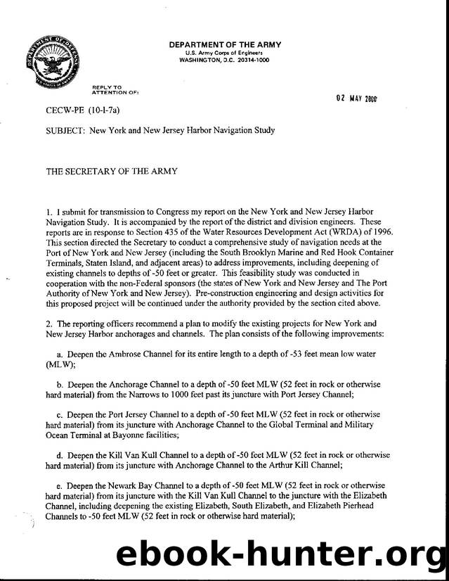 New York and New Jersey Harbor Navigation Study by Unknown