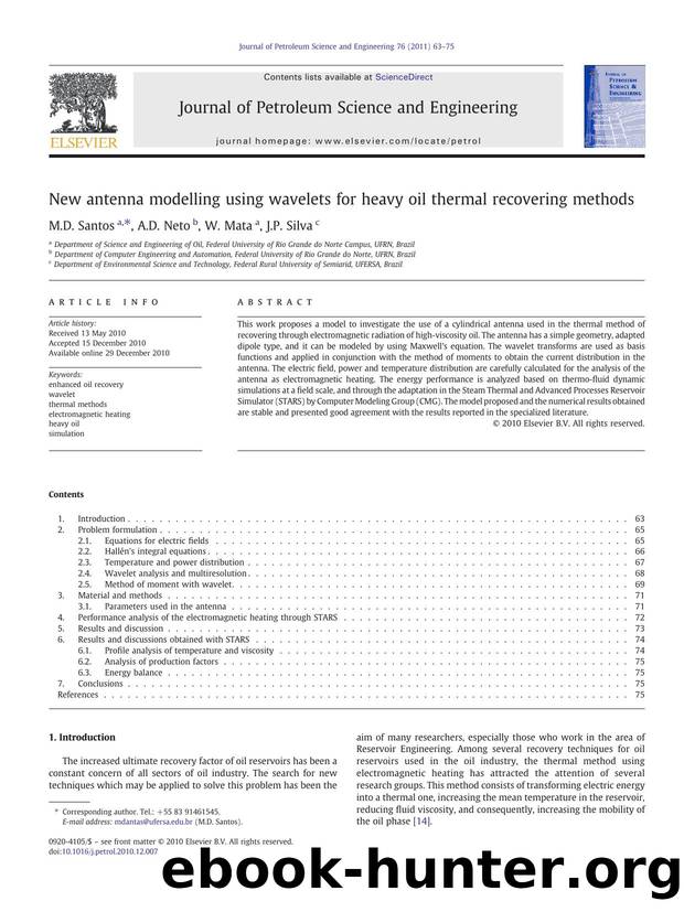 New antenna modelling using wavelets for heavy oil thermal recovering methods by M.D. Santos