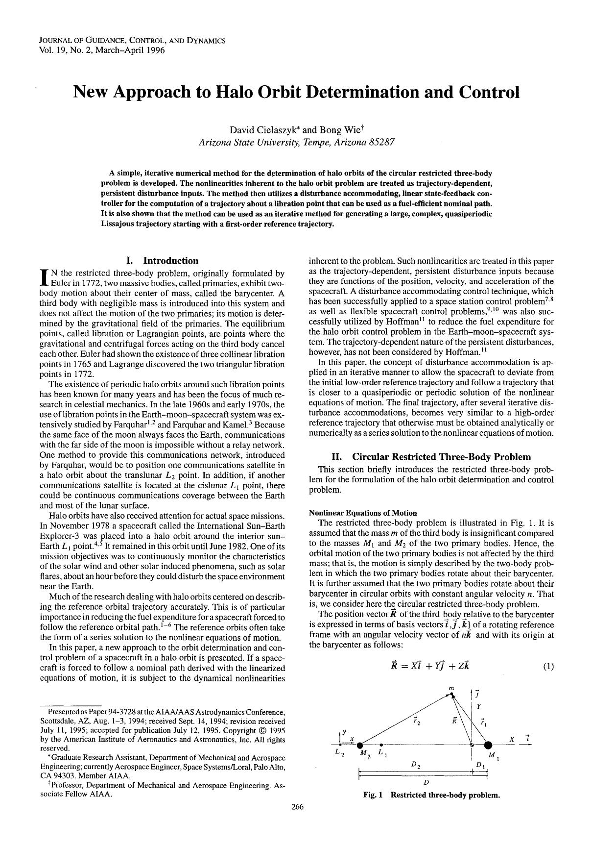 New approach to halo orbit determination and control by Unknown