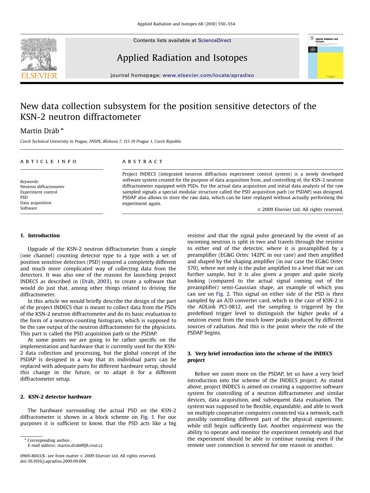 New data collection subsystem for the position sensitive detectors of the KSN-2 neutron diffractometer by Martin Dráb