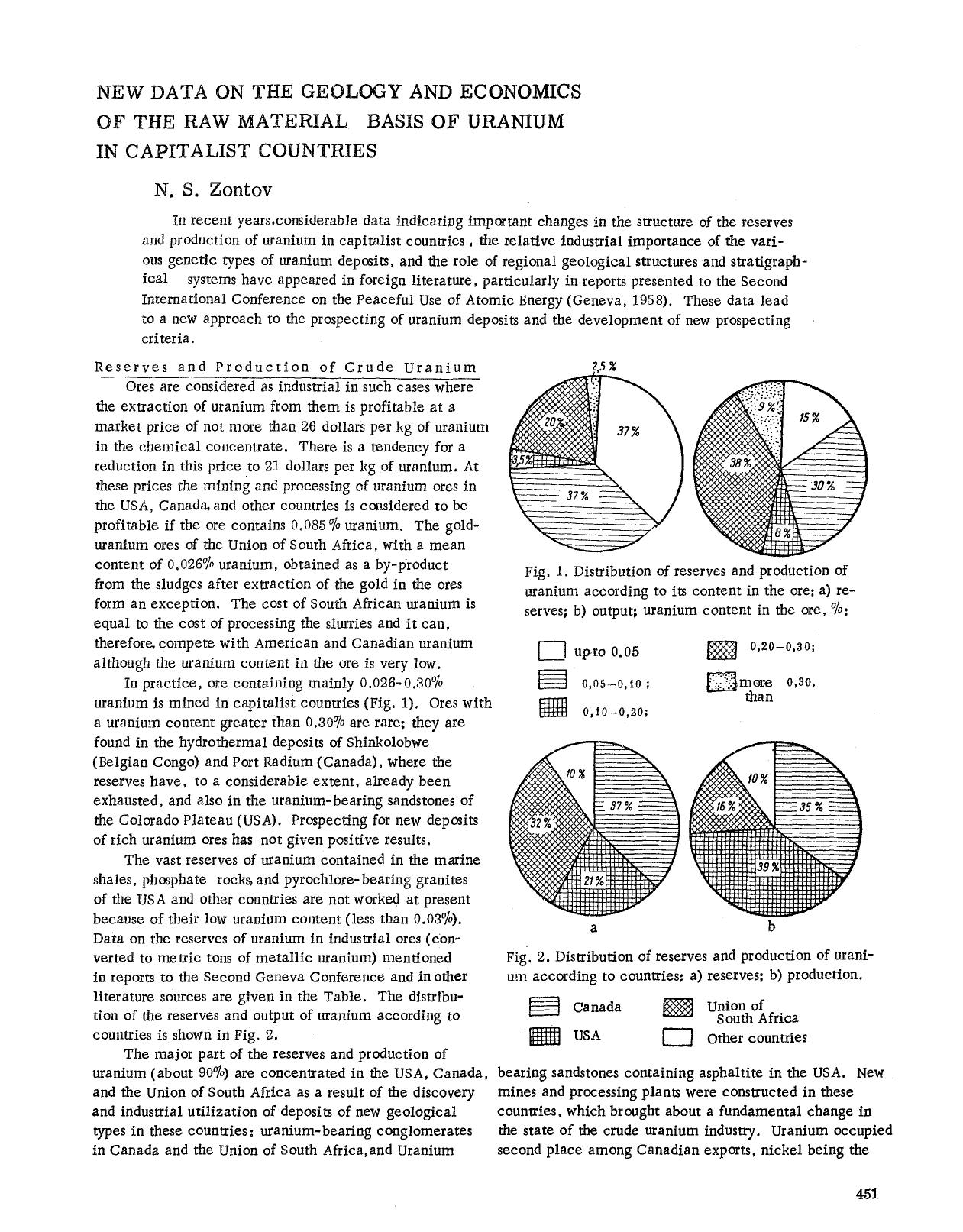 New data on the geology and economics of the raw material basis of uranium in capitalist countries by Unknown