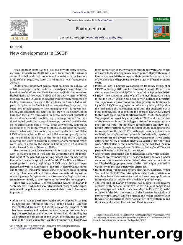 New developments in ESCOP by Barbara Steinhoff