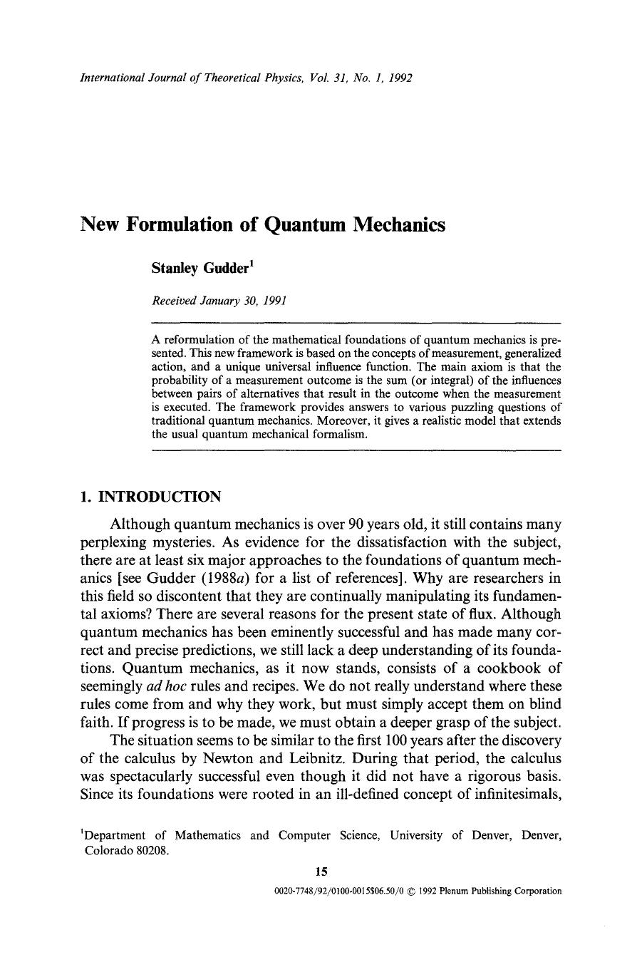 New formulation of quantum mechanics by Unknown