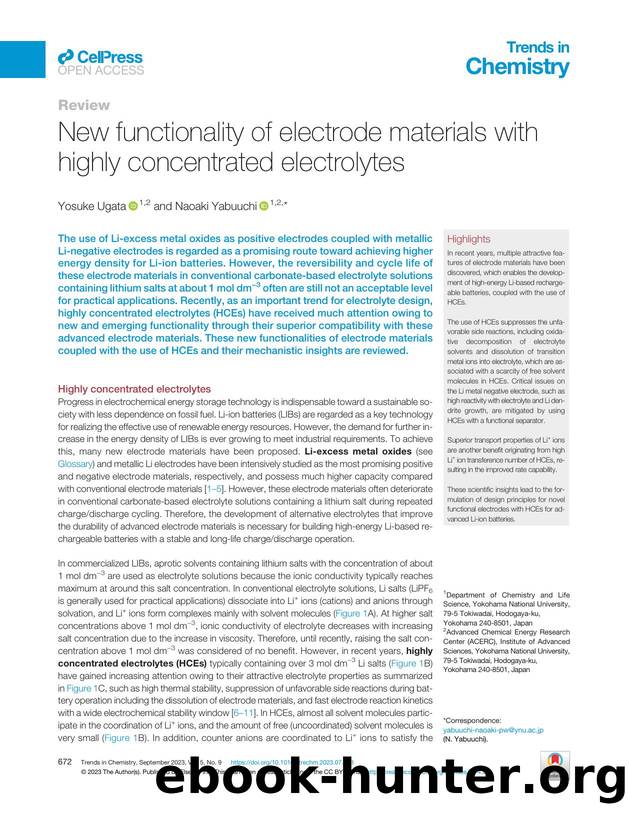 New functionality of electrode materials with highly concentrated electrolytes by Yosuke Ugata & Naoaki Yabuuchi