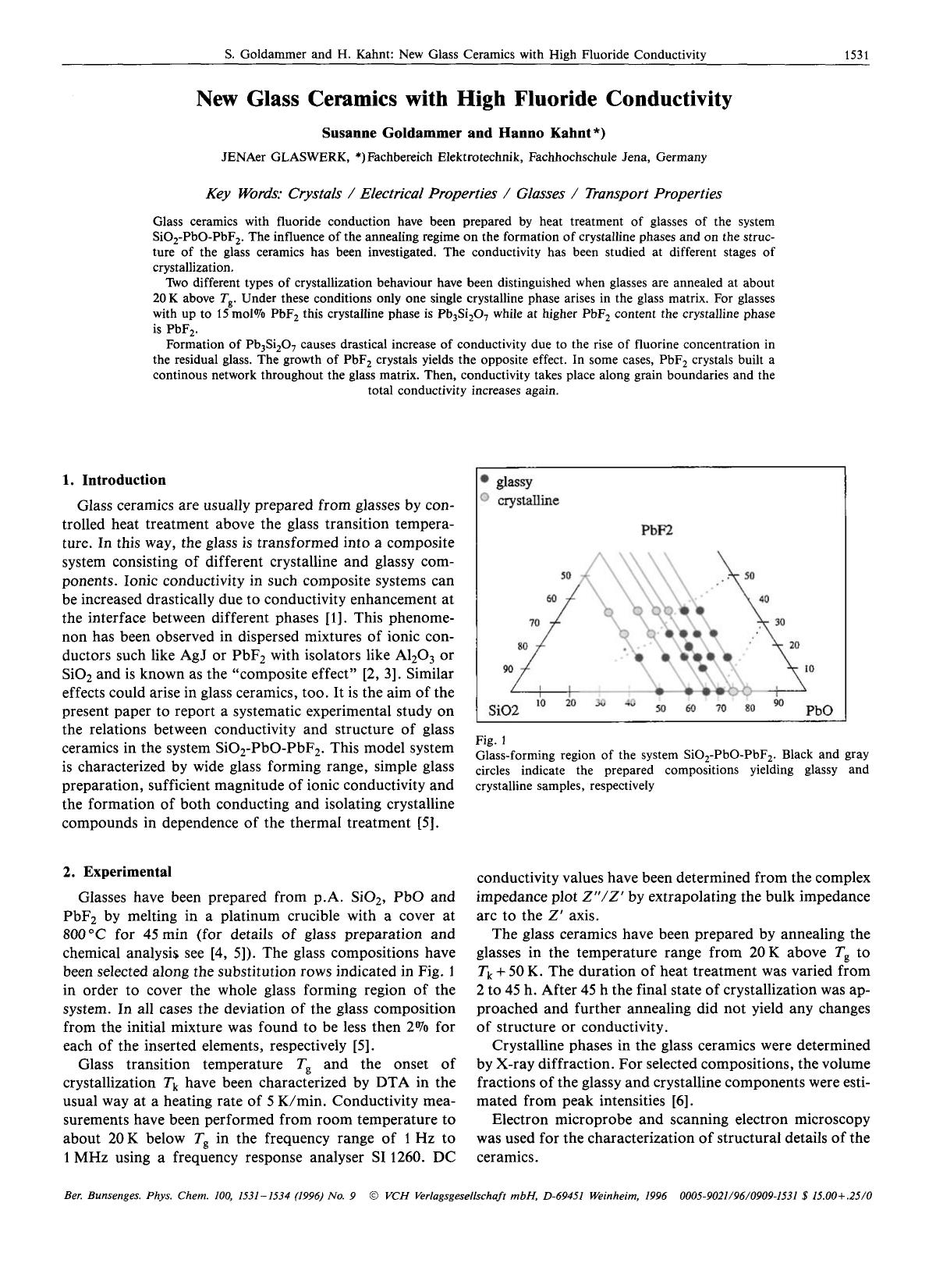 New glass ceramics with high fluoride conductivity by Unknown