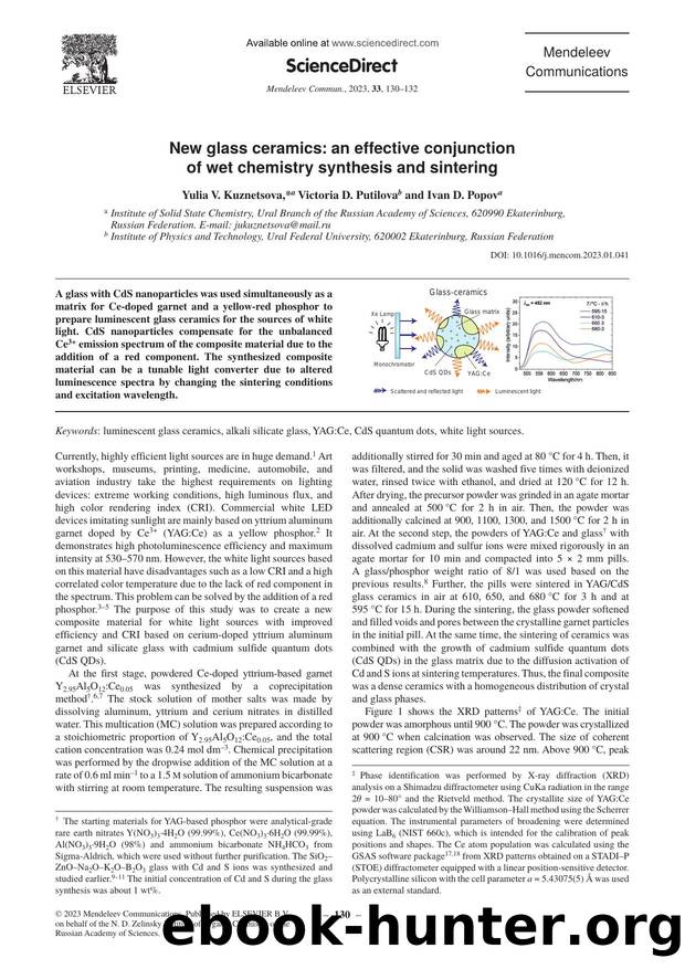 New glass ceramics: an effective conjunction of wet chemistry synthesis and sintering by Yulia V. Kuznetsova & Victoria D. Putilova & Ivan D. Popov