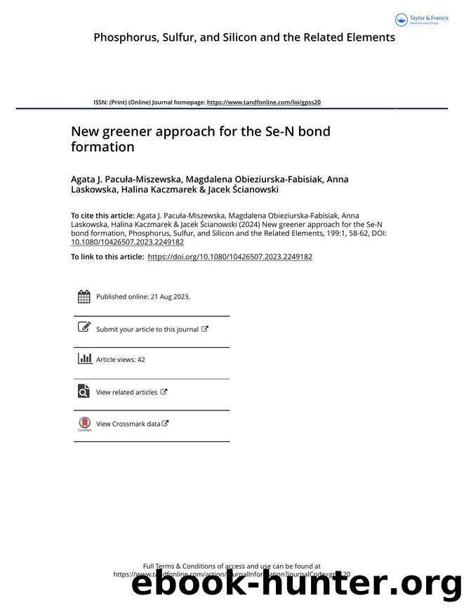 New greener approach for the Se-N bond formation by unknow