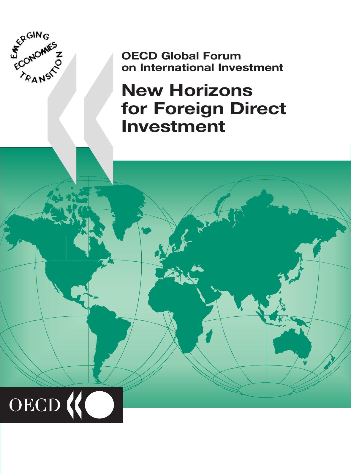 New horizons for foreign direct investment by OECD