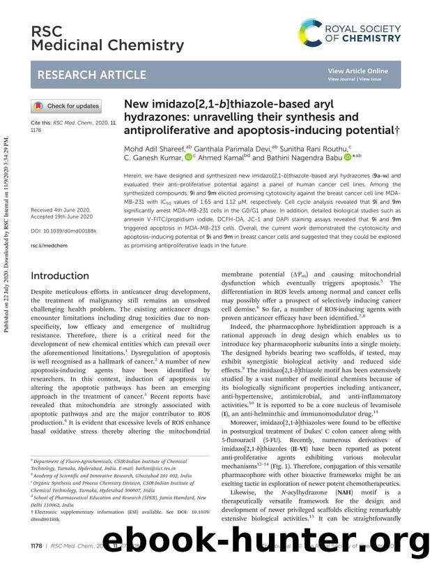 New imidazo[2,1-b]thiazole-based aryl hydrazones: unravelling their synthesis and antiproliferative and apoptosis-inducing potential by unknow