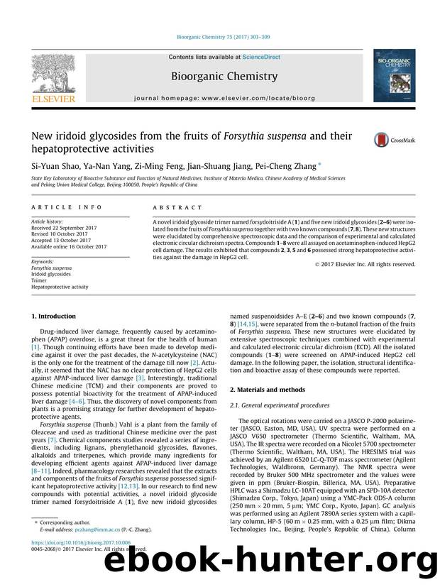 New iridoid glycosides from the fruits of Forsythia suspensa and their hepatoprotective activities by Si-Yuan Shao & Ya-Nan Yang & Zi-Ming Feng & Jian-Shuang Jiang & Pei-Cheng Zhang