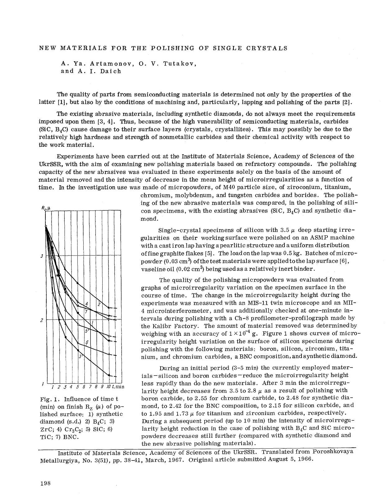 New materials for the polishing of single crystals by Unknown