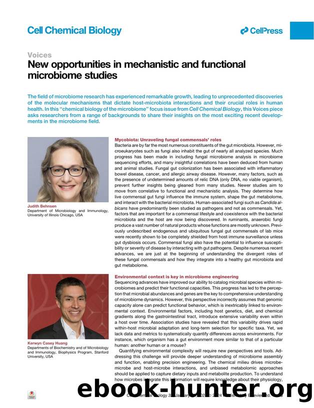 New opportunities in mechanistic and functional microbiome studies by Judith Behnsen & Kerwyn Casey Huang & Matthew T. Sorbara & Meng C. Wang & Jun Yu & Melody Y. Zeng