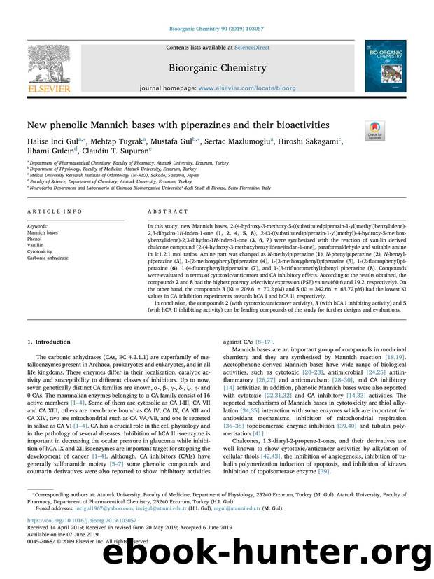 New phenolic Mannich bases with piperazines and their bioactivities by unknow
